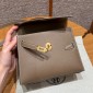 Hermes Kelly Sellier 20 Shoulder Bag in Epsom-Light Grey