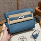 Hermes Kelly Messenger PM in Togo Leather-Blue jean