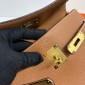 Hermes Kelly Messenger PM in Togo Leather-Brown