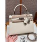 Hermes Kelly 25 / 28  in Epsom Leather-Cream white
