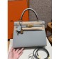 Hermes Kelly 25 / 28  in Epsom Leather-Blue glacier