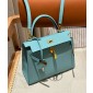 Hermes Kelly 25 / 28  in Epsom Leather-Blue atoll