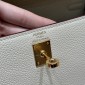 Hermes Kelly 25 / 28  in togo leather-Cream White