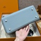 Hermes Kelly 25 / 28  in togo leather-Blue lin