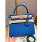 Hermes Kelly 25 / 28  in togo leather-Blue France