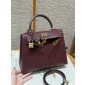 Hermes Kelly 25 / 28  in Box Leather-Rouge H