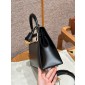 Hermes Kelly 25 / 28  in Box Leather-Black