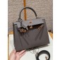 Hermes Kelly 25 / 28  in Epsom Leather-Etain