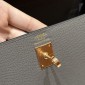 Hermes Kelly 25 / 28  in Epsom Leather-Etain